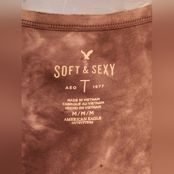 American Eagle Outfitters Soft & Sexy Tiedye Tie-up Top - Picture 2 of 5